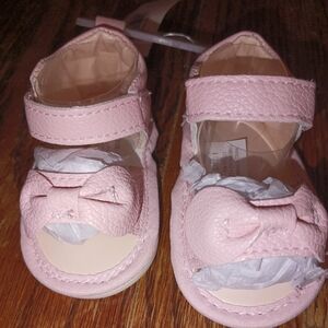 Little Me Pink Bow Baby Shoes